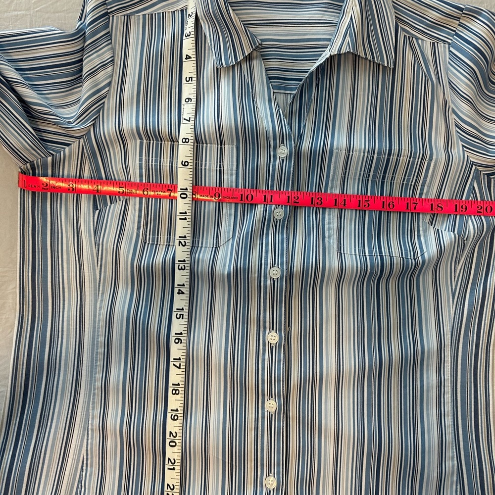 Stylish & Crisp Emily Daniels Blue Striped Women’s Large Shirt - NWOT - Picture 6 of 10